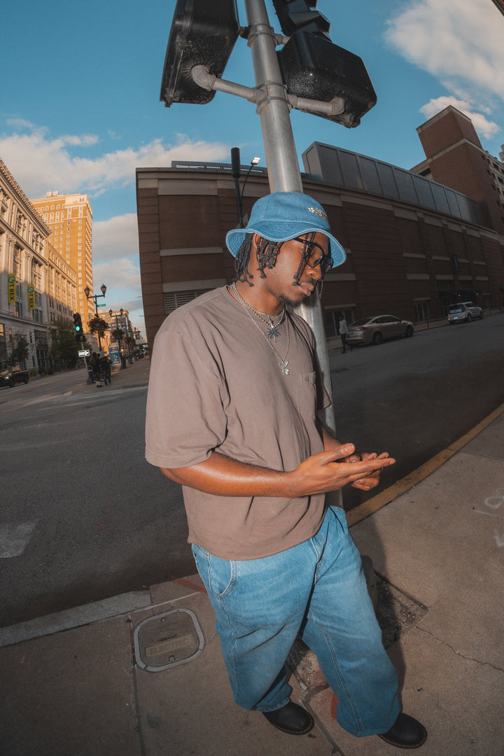 Denim Blue Swirl Bucket Hat