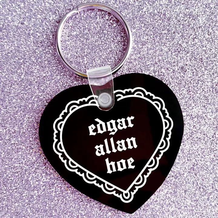 Edgar Allan Hoe Heart Shaped Vinyl Keychain