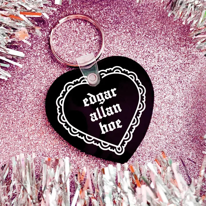 Edgar Allan Hoe Heart Shaped Vinyl Keychain