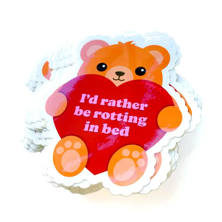 Rotting in Bed Teddy Bear Vinyl Sticker