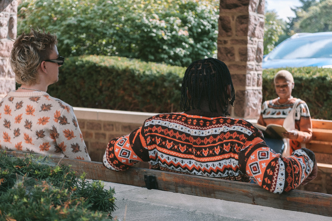 Vintage Inspired Brown & Orange Fall Fox Sweater