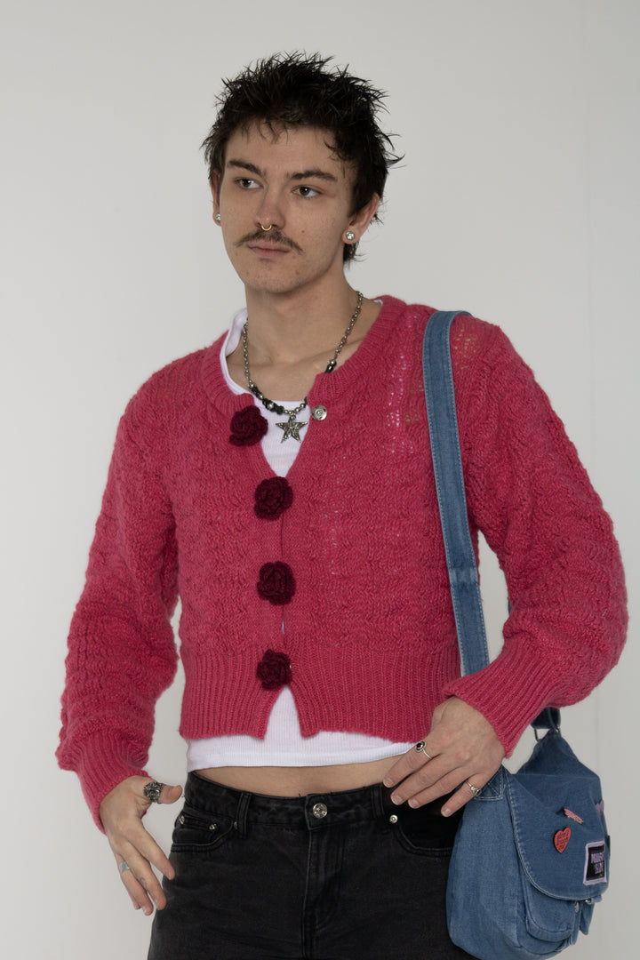 Vivi Fuchsia Pink Knit Cardigan