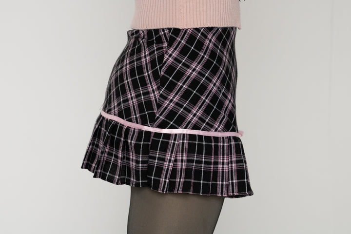 Nati Plaid Bowknot Mini Skirt