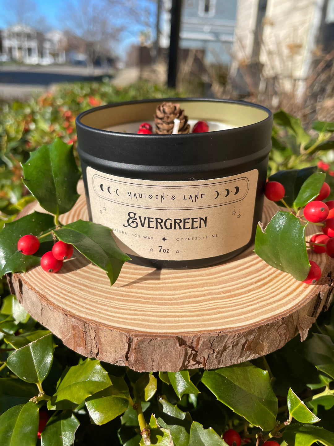 Evergreen Yule Candle