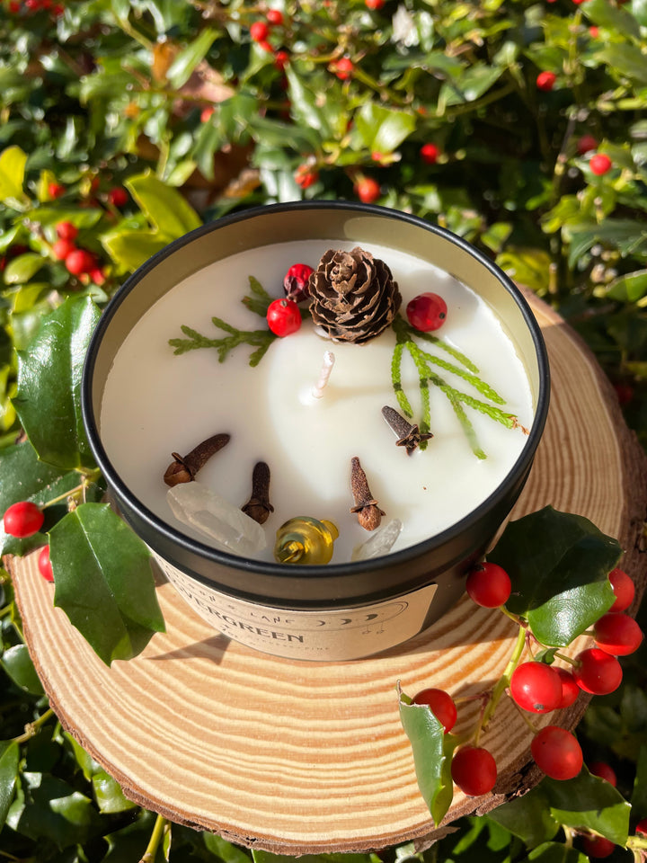 Evergreen Yule Candle