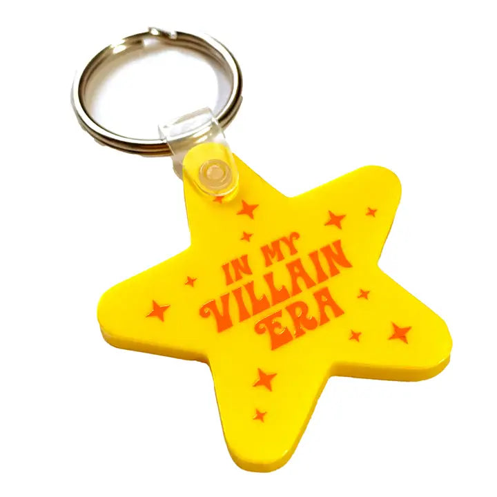 In My Villain Era Yellow Star Shaped Vinyl Keychain