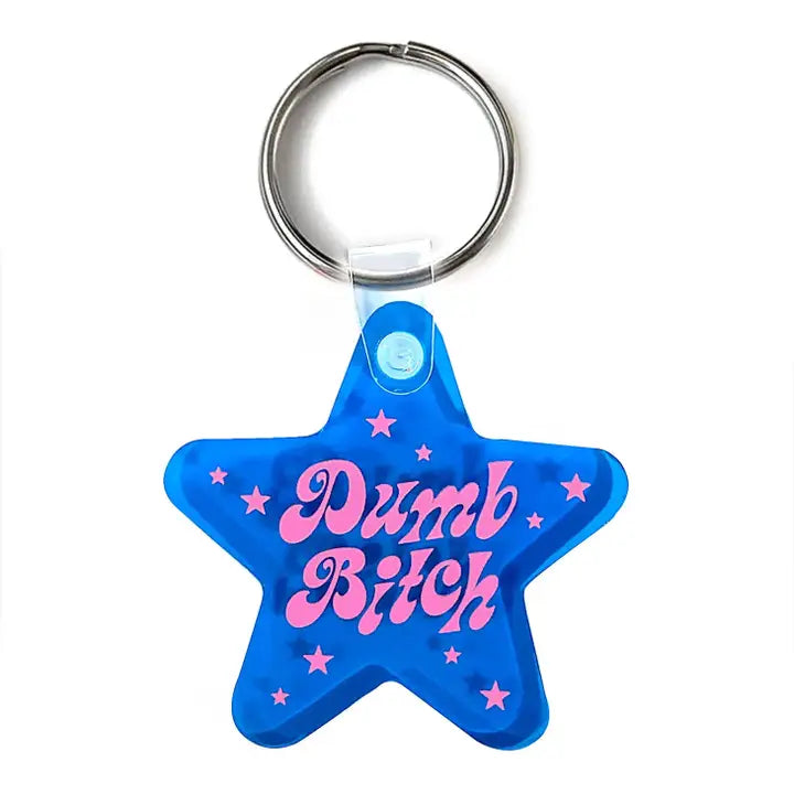 Dumb Bitch Star Shaped Vinyl Keychain